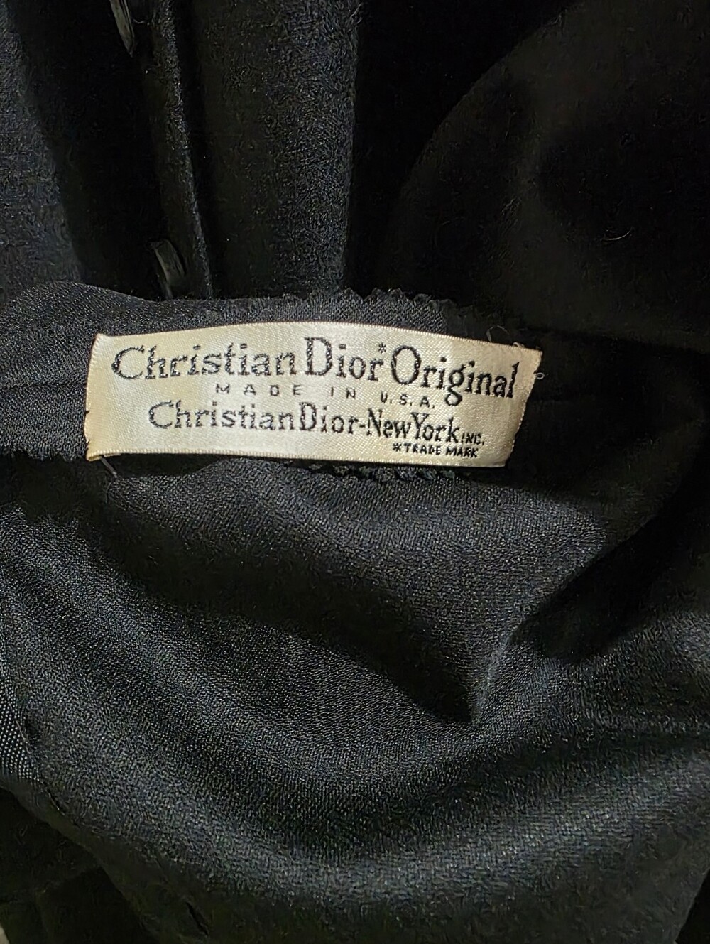 Vintage Christian Dior new York Black Midi Dress with White - Picture 16 of 16